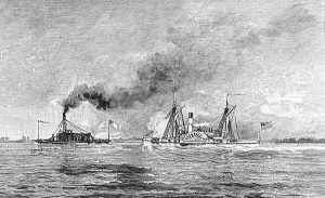 Capture of the Confederate Gun-Boat "Selma" by the "Metacomet," from a War-Time Sketch"